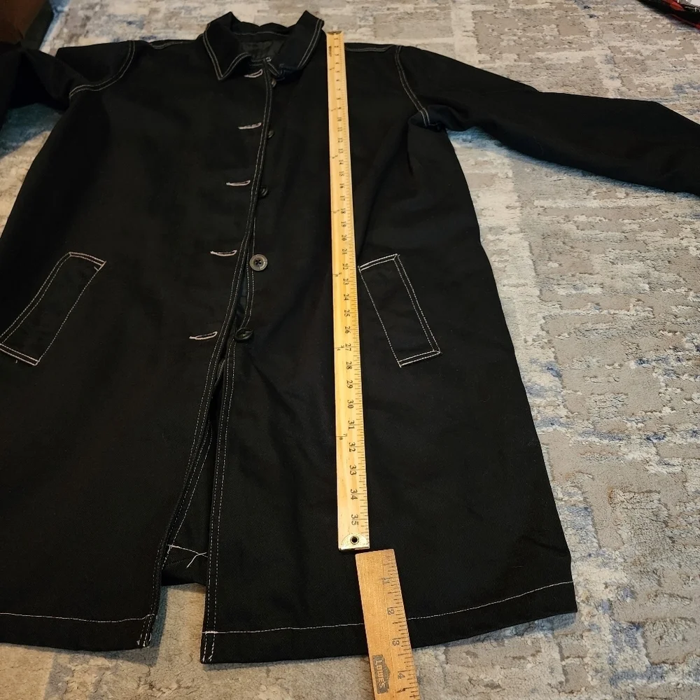 Denim&Co Black Denim Longline Button Jacket Women's Size 1X - Picture 9 of 16